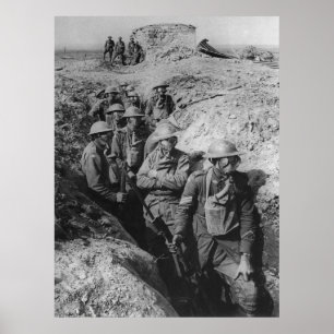 Australiska infantry Wearing Small Box Respirators Poster