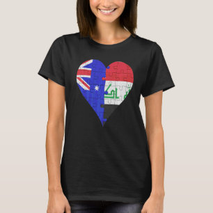Australiska irakiska Flagga Heart T Shirt