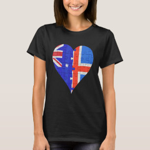 Australiska isländska Flagga Heart T Shirt