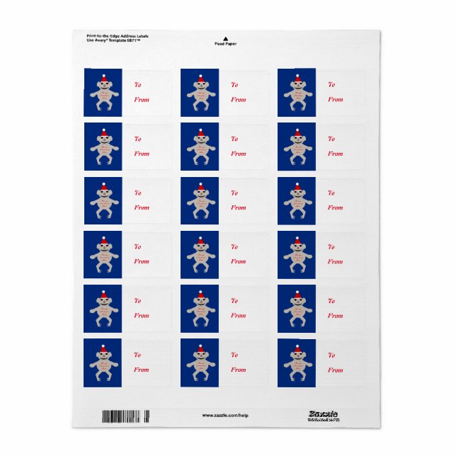 Australiska Juldagen Koala Bear Present Märkre Lab Adressetikett (Helt Ark)