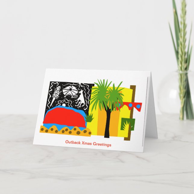 Australiska Juldagen OUTBACK - ULURU - Helgkort (Framsida)