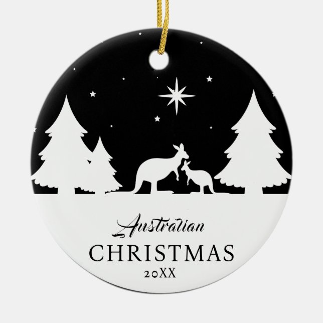 Australiska julen Kangaroo Ornament (Framsidan)
