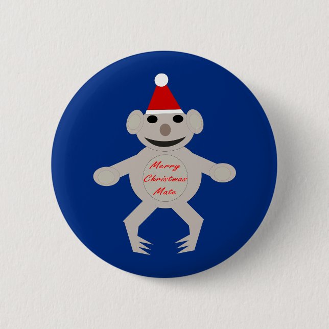 Australiska julen Koala Bear Button Knapp (Framsida)