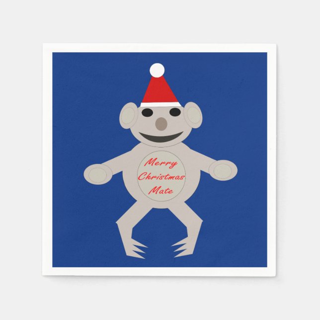 Australiska julen Koala Bear Pappra Napkins Pappersservett (Framsidan)