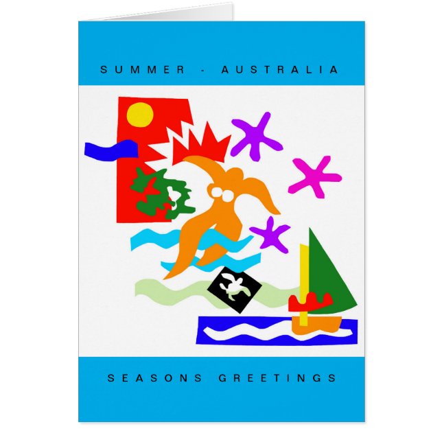 Australiska julen - SUMMER- Australien - Hälsningskort (Framsidan)