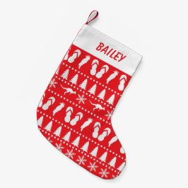 Australiska julen Ugly Sweater Red Liten Julstrumpa