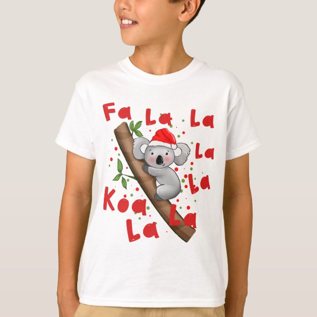 Australiska julfonen Santa Koala La La T Shirt (Framsida)