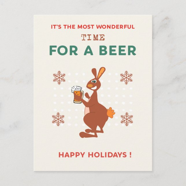 Australiska julkort Funny Kangaroo Pun Vykort (Framsida)