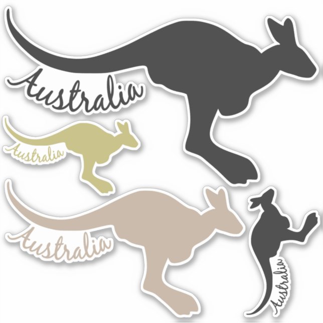 Australiska Kangaroos-klistermärken Klistermärken (Framsida)