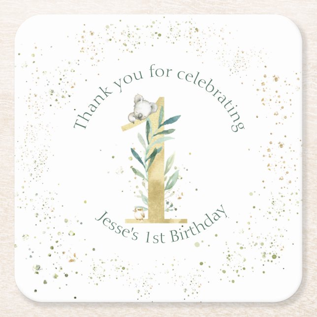 Australiska Koala, Mated party Underlägg Papper Kvadrat (Framsidan)