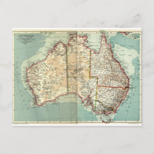 Australiska kontinenten Antique Vintage, närmare k Vykort