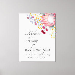 Australiska Kung Protea Bröllop Välkommen Canvas P