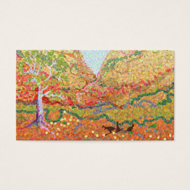 Australiska landskapskonst med känguru visitkort (Framsidan)