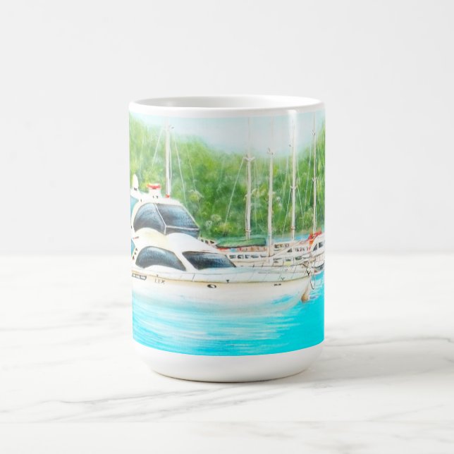 Australiska målningsmodeller Yacht Boats Kaffemugg (Center)