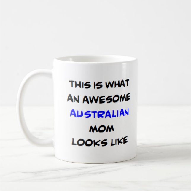 australiska mamma, fantastisk kaffemugg (Vänster)