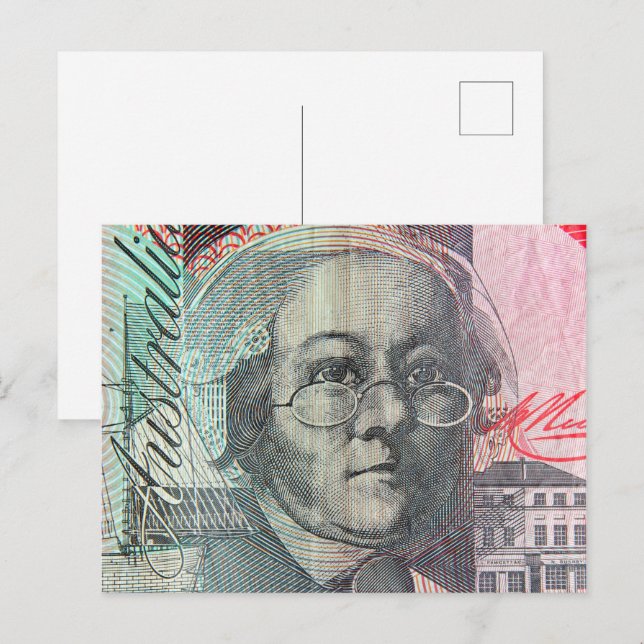 Australiska penningdollar vykort (Fram/baksida)