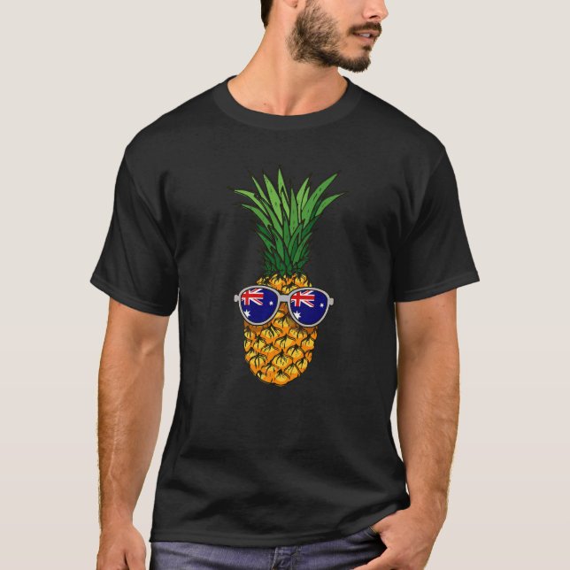 Australiska pineapple Australia Flagga Sunglasses  T Shirt (Framsida)