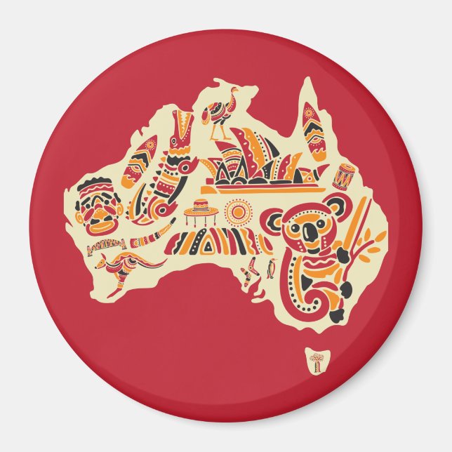Australiska symboler magnet (Framsidan)