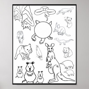 Australiska utrotningshotade djur, Poster