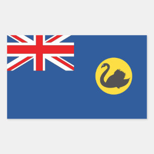 Australiska Westerna Australien Flagga Rektangulärt Klistermärke