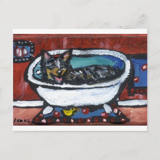 Australiskt bad i Hund Cattle Vykort (Framsida)