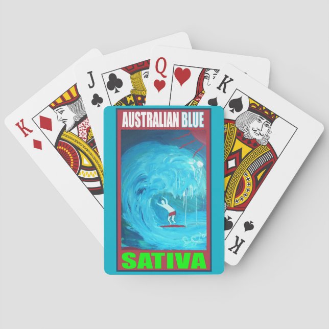 AUSTRALISKT BLÅ SATIVA KORTLEK (Baksidan)