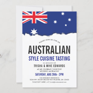 Australiskt Cuisine Party Flagga Inbjudan