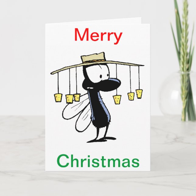 Australiskt Fly Tecknad God jul Card Helgkort (Framsida)
