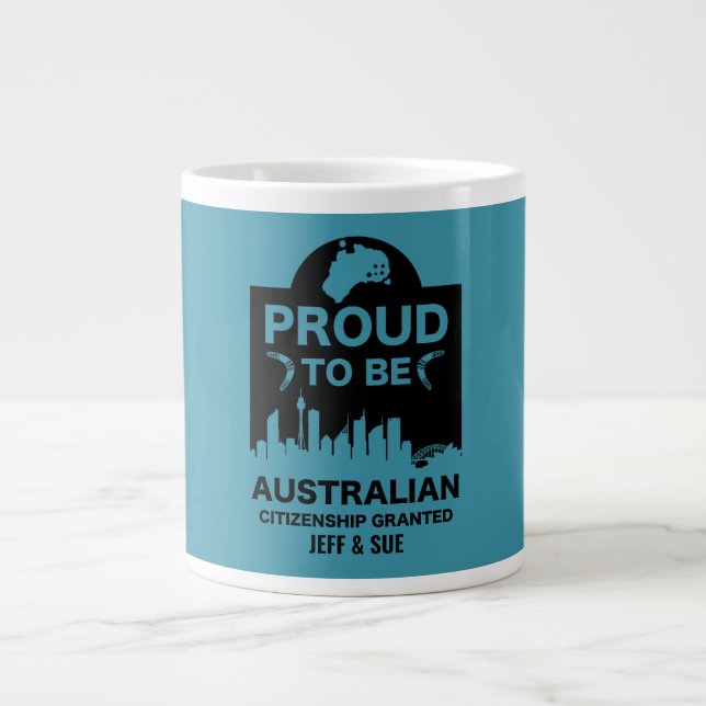 Australiskt medborgarskapsgåft jumbo mugg (Framsidan)