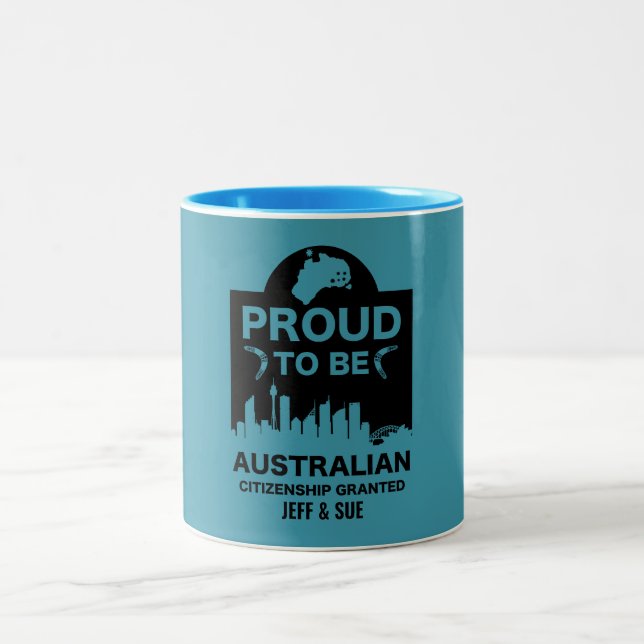 Australiskt medborgarskapsgåft Två-Tonad mugg (Center)