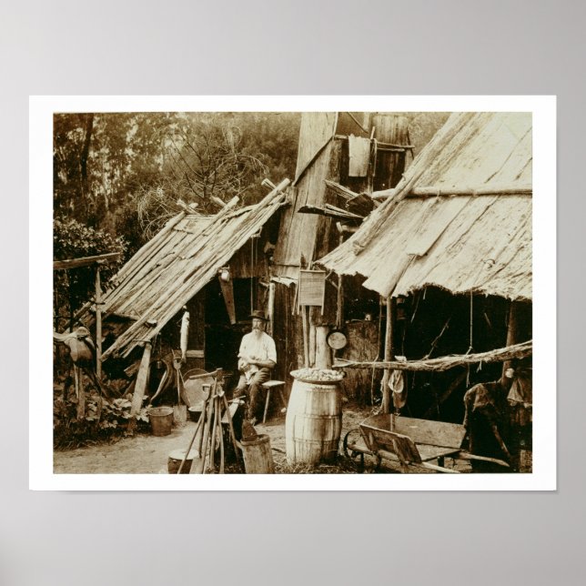 Australiskt prospektor, c.1880s (sepiafoto) poster (Framsidan)