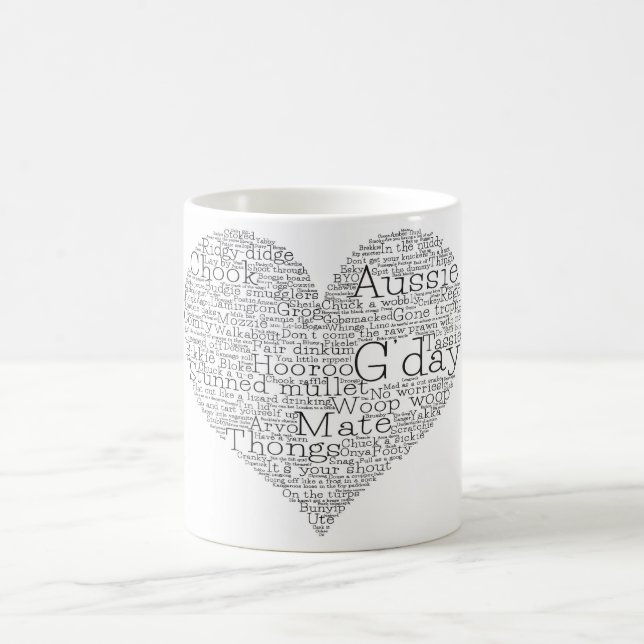 Australiskt slang-hjärta kaffemugg (Center)
