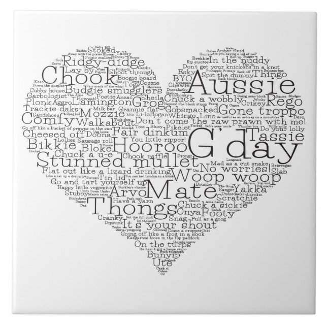 Australiskt slang-hjärta kakelplatta (Framsidan)