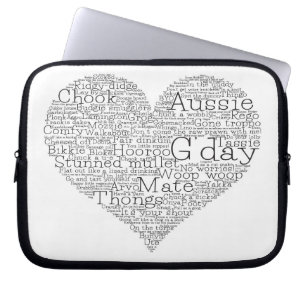Australiskt slang-hjärta laptop sleeve