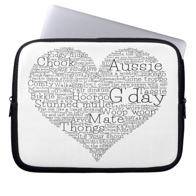 Australiskt slang-hjärta laptop sleeve (Framsidan)