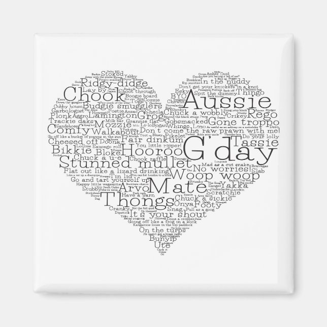 Australiskt slang-hjärta magnet (Framsidan)