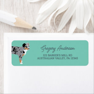 Australisn Shepherd Hund Aussie Returadress Etikett