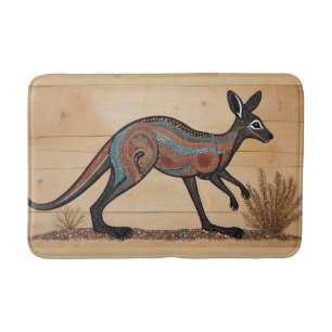 Australsk aboriginell-tema Känguru Badrumsmatta