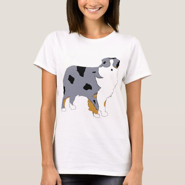 Australsk herdehund blue merle silo t shirt (Framsida)