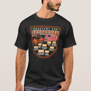 Australsk Nötkreaturs Anatomi Blue Heeler Uppfödar T Shirt