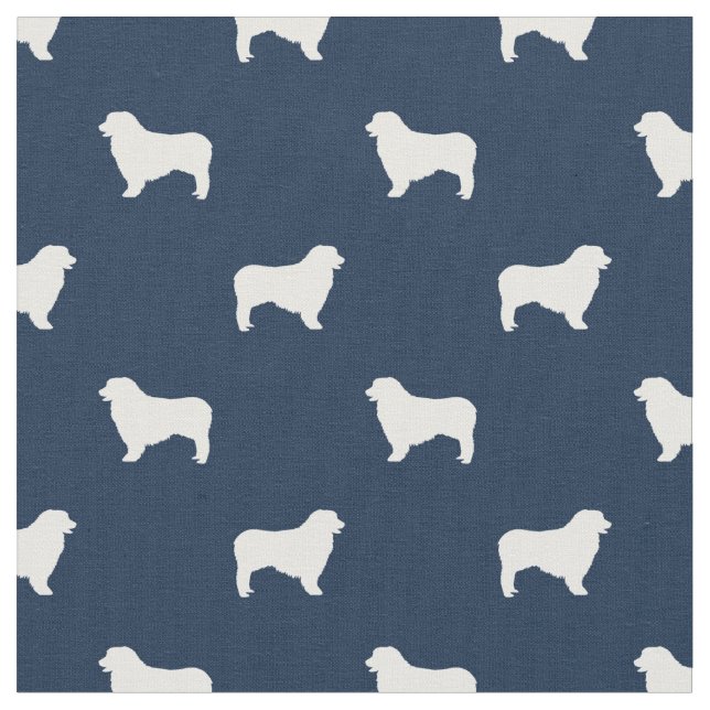 Austrarlisk Shepherd hund navy blue silhouette Tyg (Närbild)