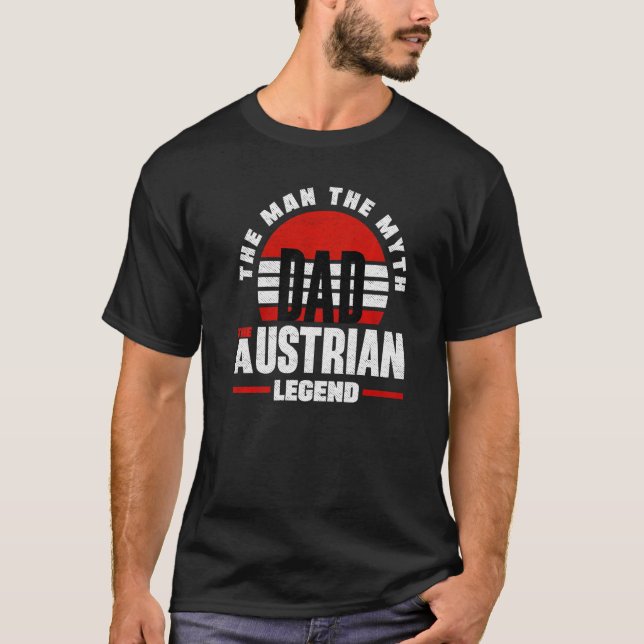 Austria Austrian Austria Flag Father   T Shirt (Framsida)