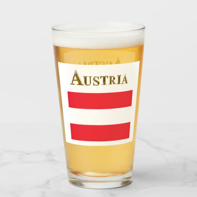 AUSTRIA BEER GLASS GLASKOPP (Framsida fylld)