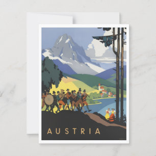 Austria Colorful Retro Inspired Vykort