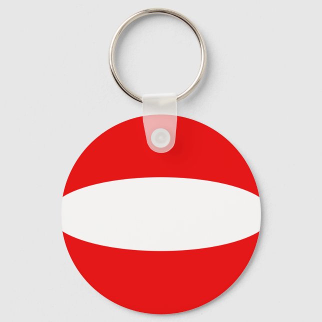 Austria Fisheye Flagga Keychain Nyckelring (Framsida)