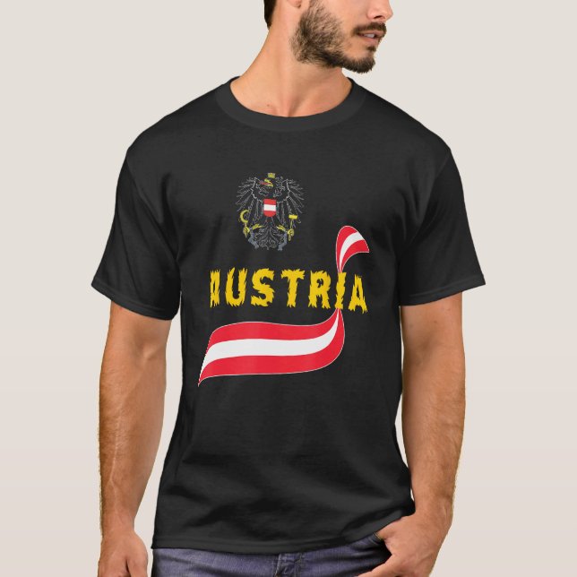 Austria,Flag of Austria,Austria Flag._1 T Shirt (Framsida)