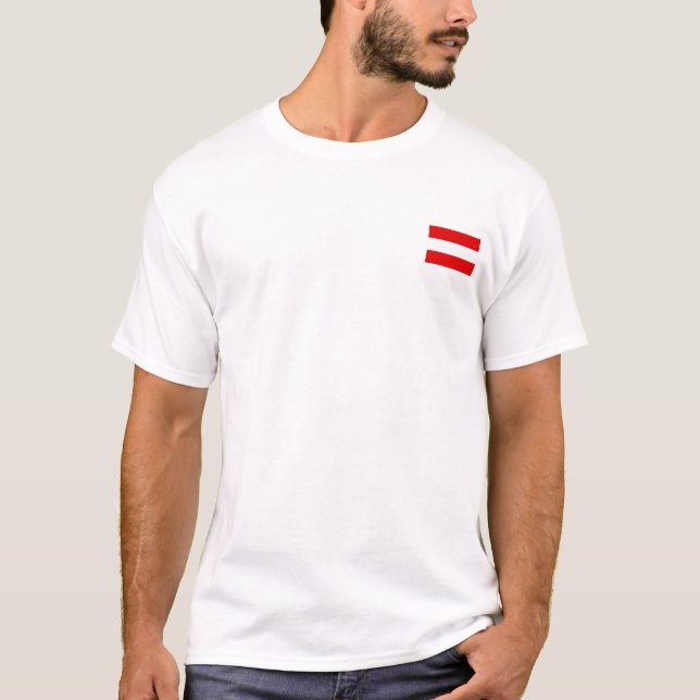 Austria Flag T-Shirt, Patriotic T-Shirts, T Shirt (Framsida)