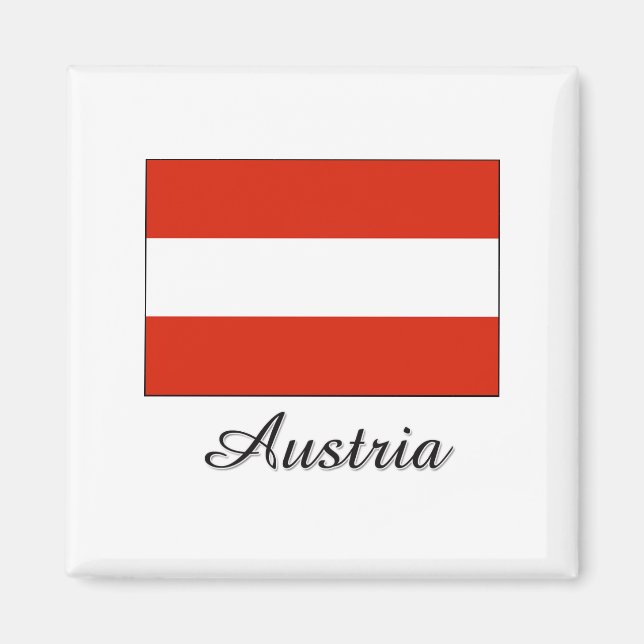 Austria Flagga Design Magnet (Framsidan)