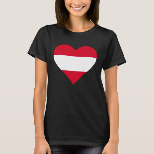 Austria Flagga Heart Austria Gifts Kärlek Austria T Shirt