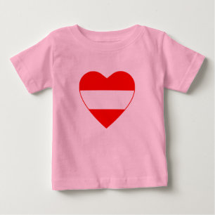 Austria Flagga Heart T-Shirt